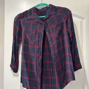 Chocolate Navy and Red Button-up Shirt